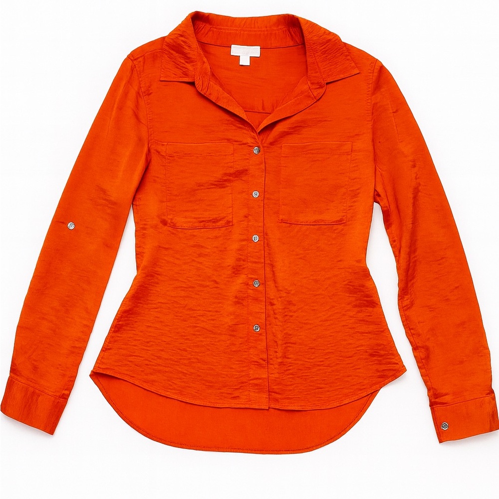 Michael Kors Vibrant Orange Button-Down Shirt